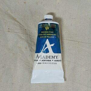 GRUMBACHER Academy Acrylic, 3 Fl Oz (Pack of 1), Cyan, Open Mostly Unused